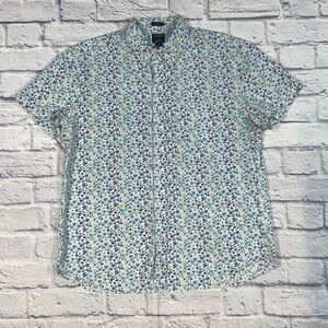 J. Crew Blue and White Floral Men's Shirt
